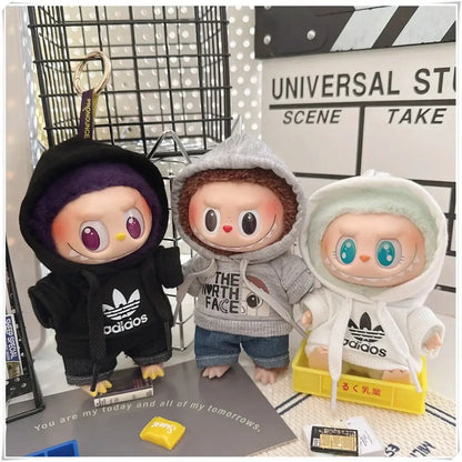Labubu Doll Clothes Hoodie &amp; Pants Set | 15/17cm Dolls