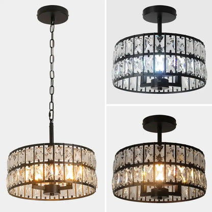 VETRULUS Crystal Pendant Light, Black or Gold