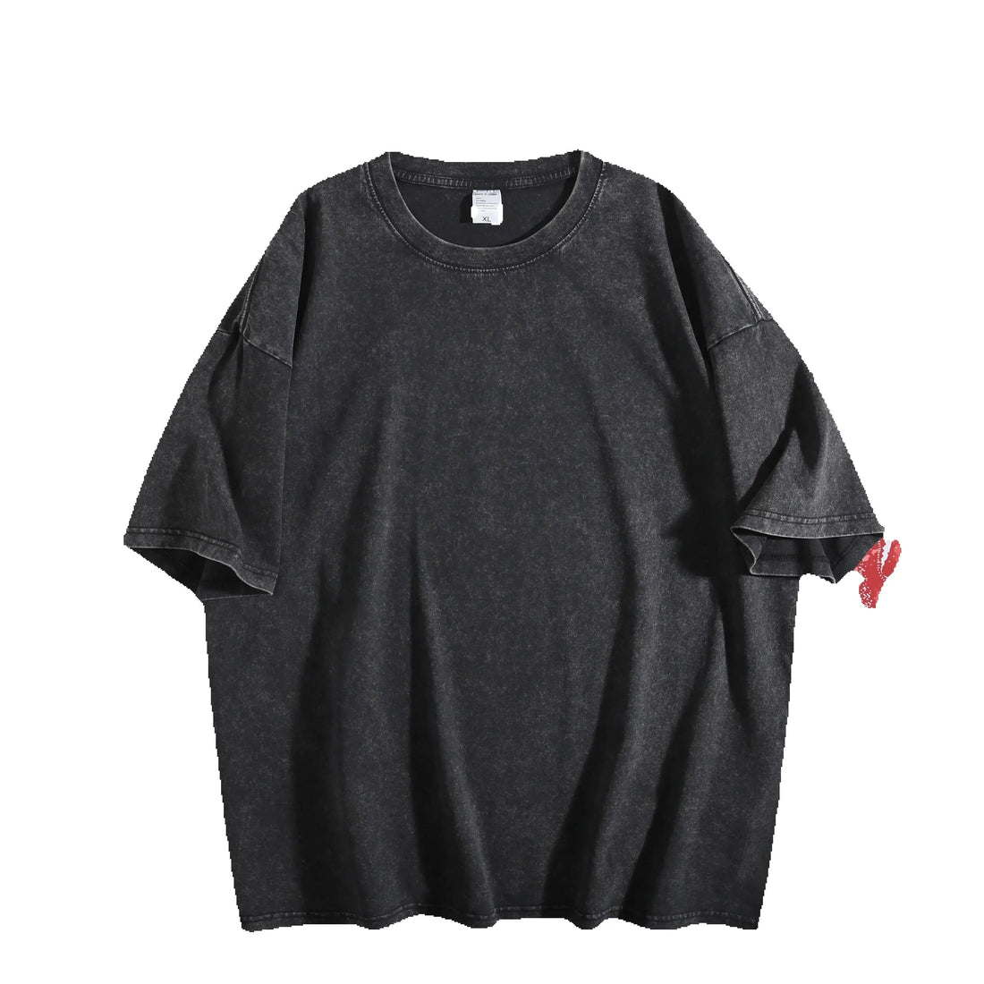 Vintage-Wash Gothic Wings Oversized Cotton T-Shirt