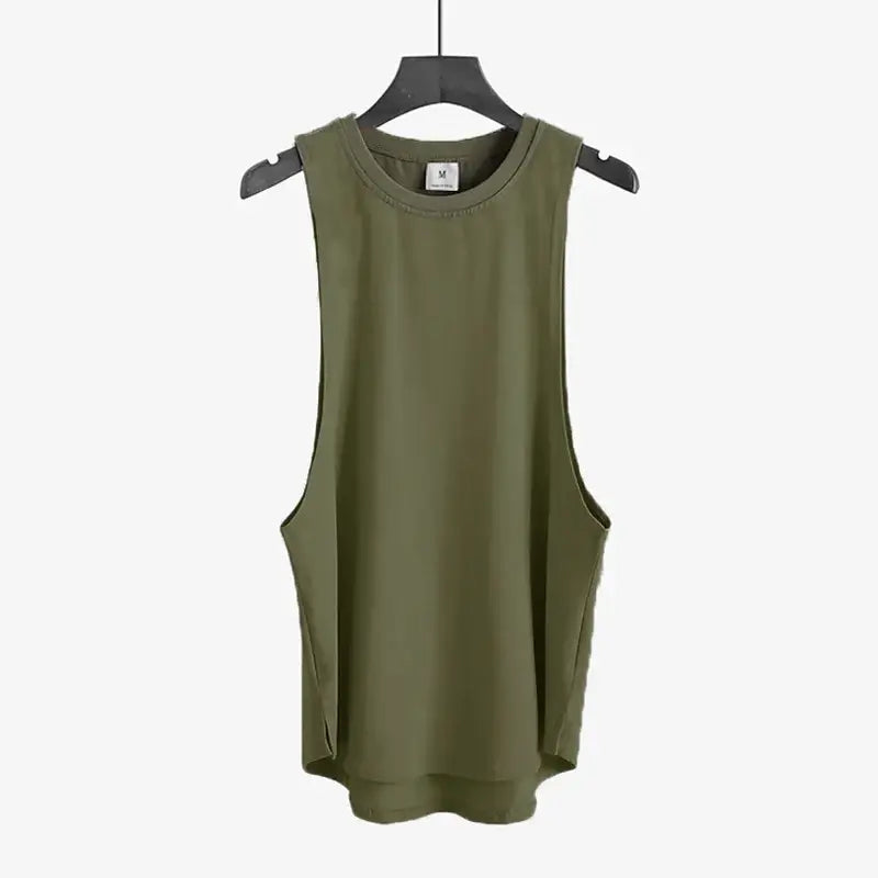 plain Gym Clothing Mens Bodybuilding Stringer Tank Top Summer Cotton Cut Off Fitness Vest Muscle Workout Sleeveless T Shirt