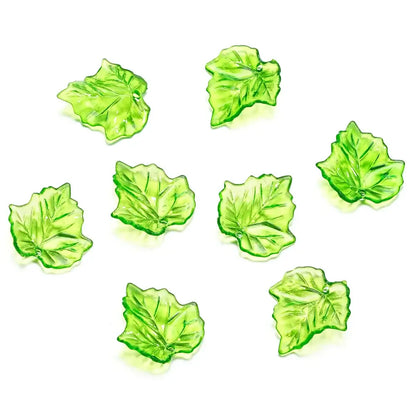 10-100pcs Green Acrylic Leaf Charms Leaves Beads Pendants For Diy Necklace Bracelet Earrings Jewelry Making Handmade Crafts