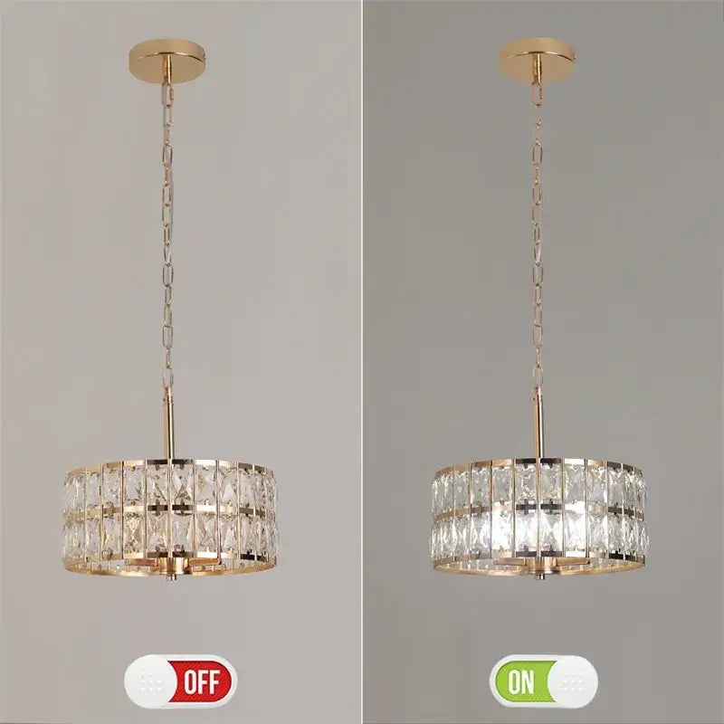 VETRULUS Crystal Pendant Light, Black or Gold