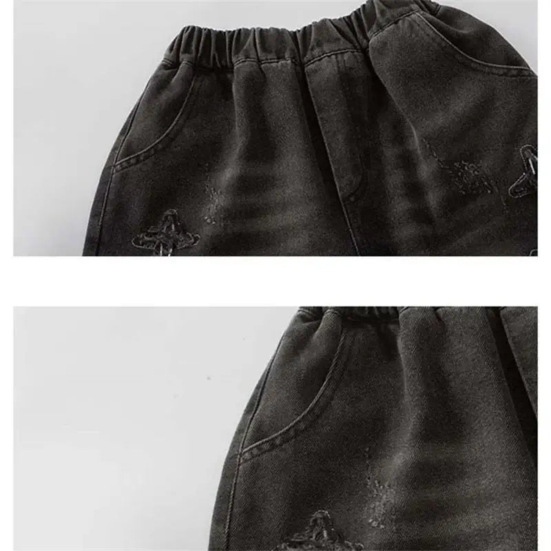 2025 Summer New Arrival Fashion Boys Denim Shorts with Star Pattern Children&