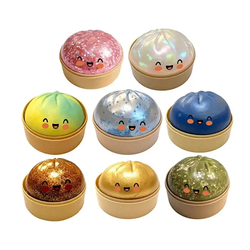 Simulation Dumpling Pressure Ball Slow Rebound Soft Pinch Decompression Toy Office Home Decor Children Adults Birthday Gifts