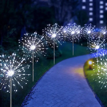 LED Solar Firework Lights Garden Decoration Fairy Lights Waterproof Outdoor Dandelion Lawn Lamp for Garden Landscape Lawn Decor