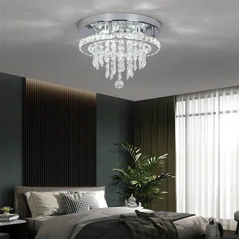 Modern Crystal LED Flush-Mount Ceiling Light