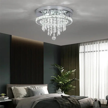 Modern Crystal LED Flush-Mount Ceiling Light