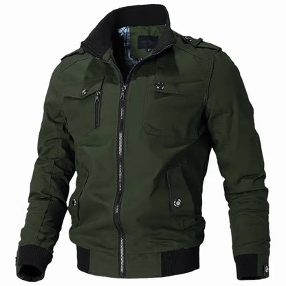 Bomber Jacket Men Fashion Casual Windbreaker Jacket Coat Men 2024 Spring Autumn New Hot Outwear Solid Stand Slim Jacket Mens
