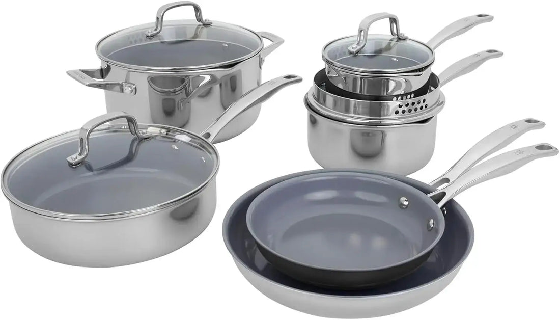 Clad H3 10-Pc Induction Ceramic Nonstick Cookware Set