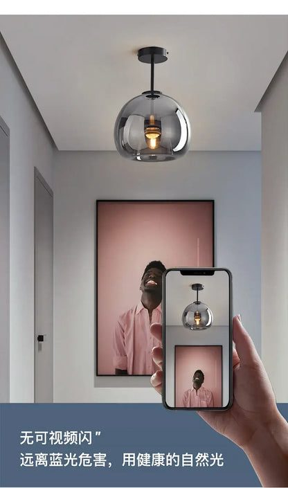 Modern Glass Globe Pendant &amp; Ceiling Light