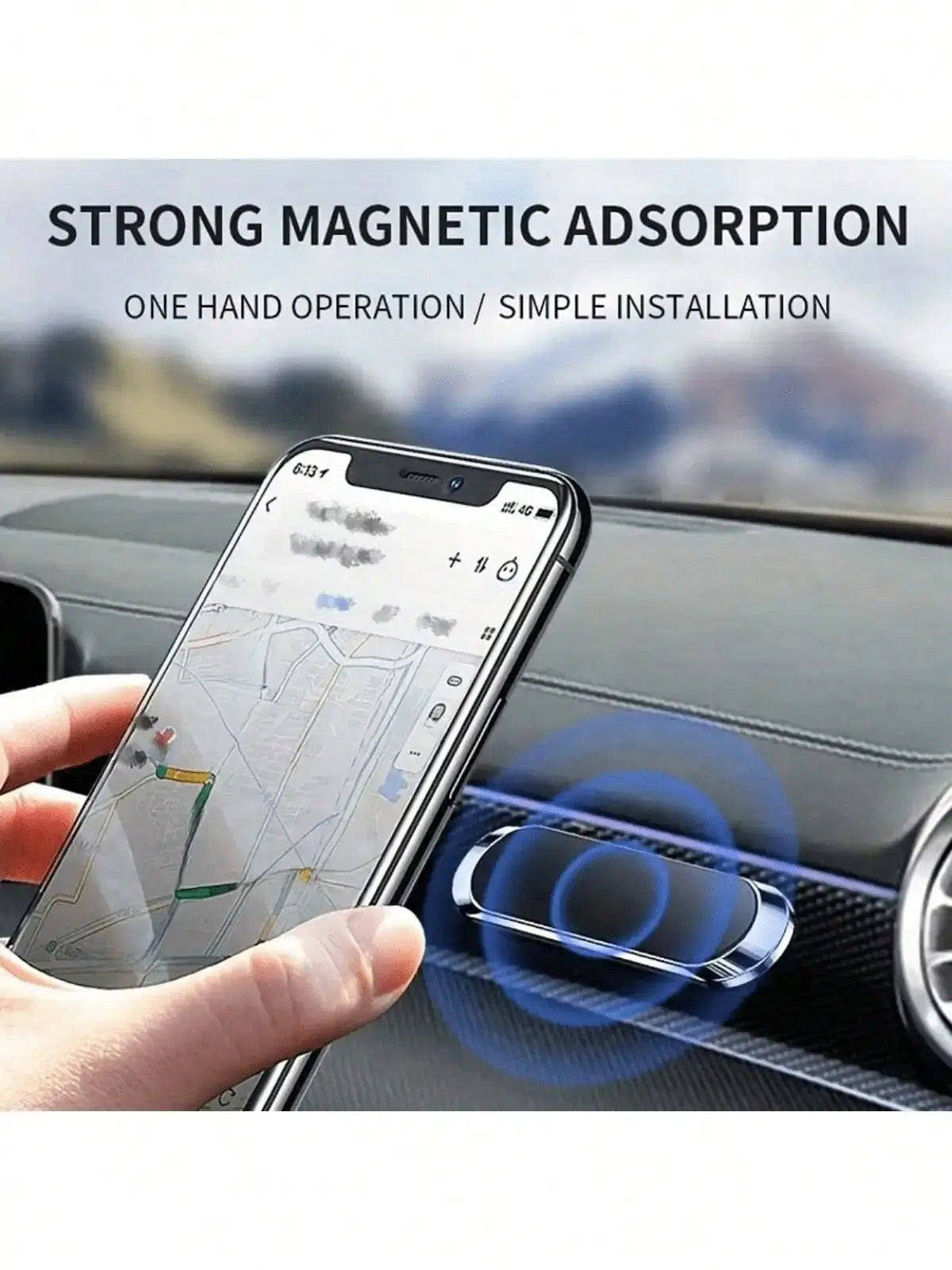 Magnetic Metal Phone Holder, Car Phone Mount, Universal Magnetic Phone Holder Stick-On, Suitable For All Smartphones