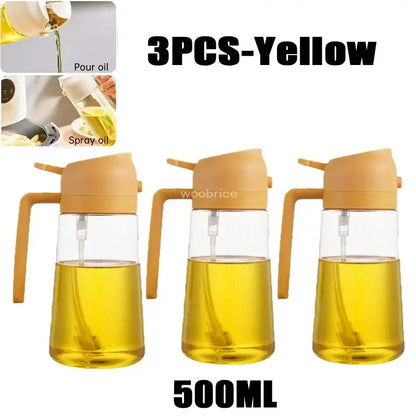 Olive Oil Spray Bottle for Oil Bottle Pouring for Cooking Oil Spices Camping Dispenser with Automatic Lid Spice Shaker