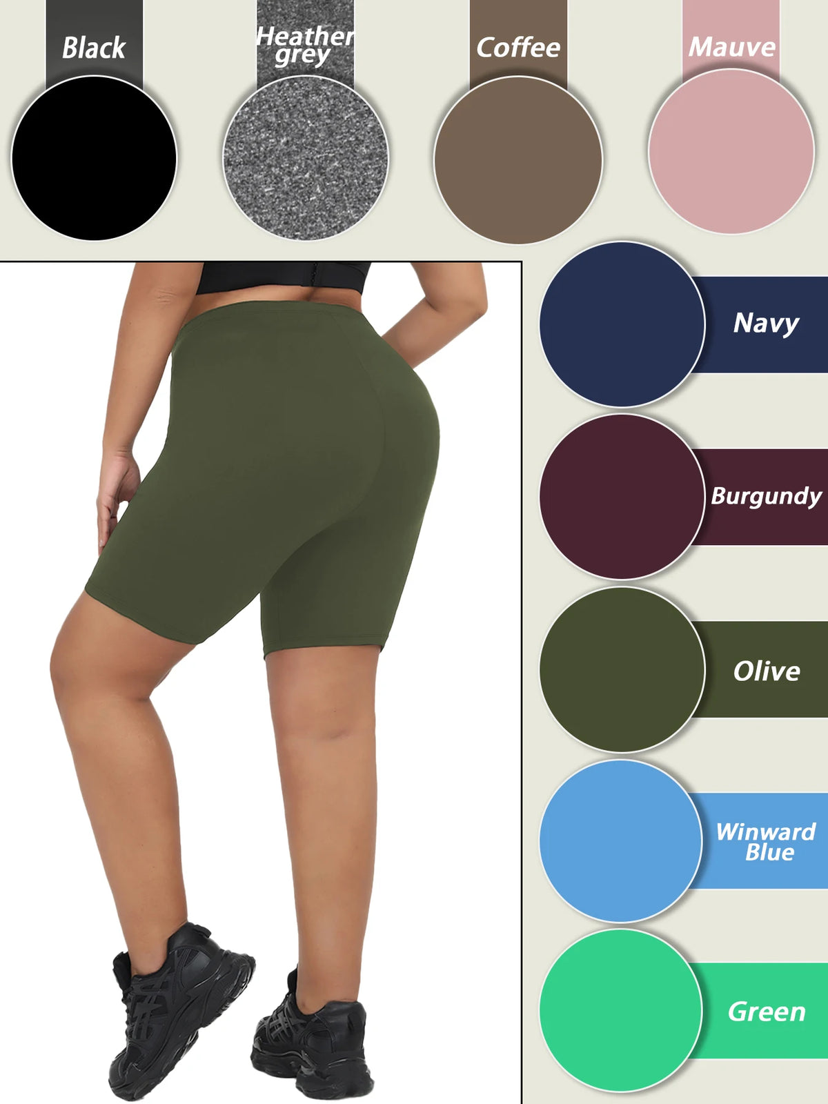 Plus Size Women’s Biker Shorts – Super Soft, High-Stretch, No See-Through | Workout, Yoga &amp; Casual | 1XL–4XL