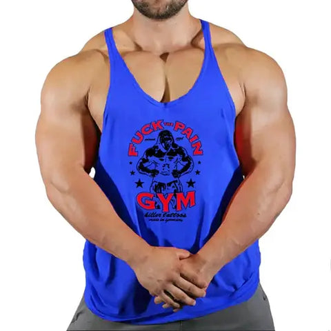 Brand Vest Muscle Fashion Gym Mens Back Tank Top Sleeveless Stringer.