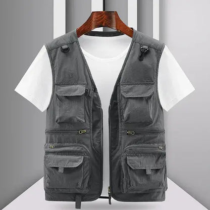 2023 Summer New Mens Many Pocket Tactical Hiking Fishing Vest Man