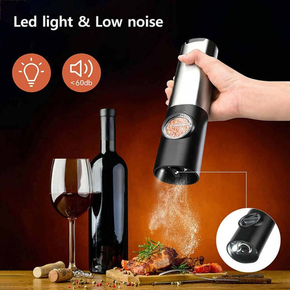 Electric Salt Grinder 2 Bottles Set.