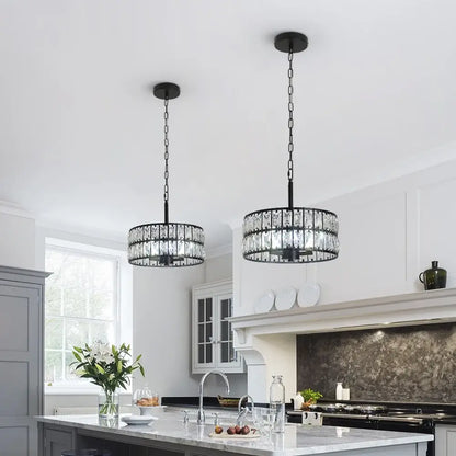 VETRULUS Crystal Pendant Light, Black or Gold