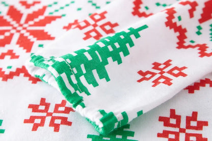 Kids Christmas Pajamas Set Reindeer Snowflake Print 100% Cotton Soft Holiday PJs for Boys and Girls Family Matching Nightwear