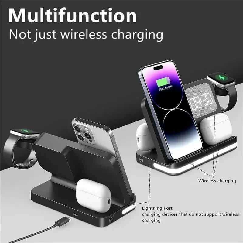 6 In 1 Wireless Charger Stand For iPhone Samsung S23 S22 Ultra Note.