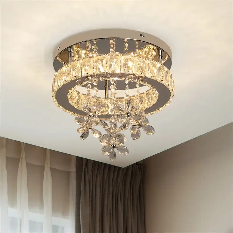 Modern Crystal LED Flush-Mount Ceiling Light