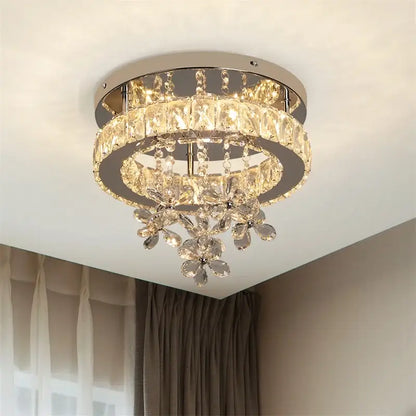 Modern Crystal LED Flush-Mount Ceiling Light