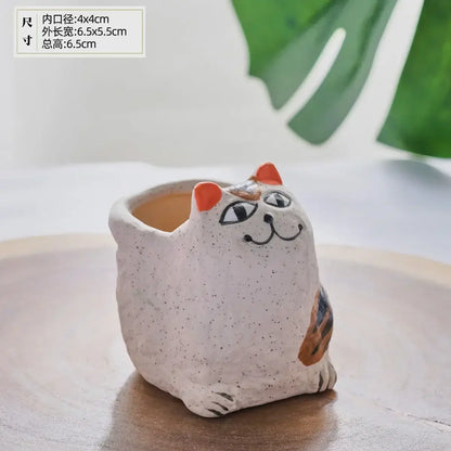 fortune cat succulent flower pot