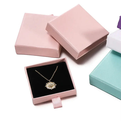 Creative Drawer Jewelry Packaging Box Necklace Ring Earing Bracelet Storage Organizer Display Stand Solid Color Paper Gift 2030