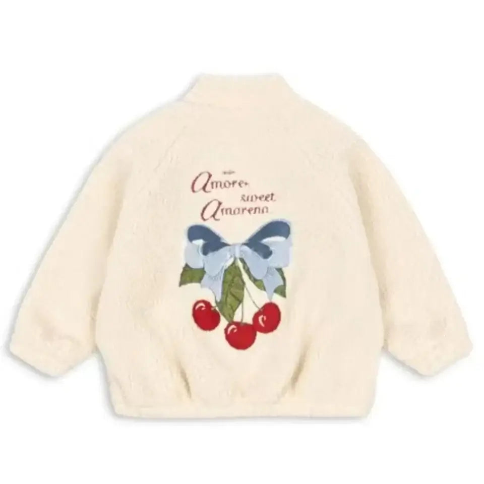 2025 KS Brand Winter Baby Boys Lambswool Jackets Cartoon Dinosaur Anchor Coats Kids Clothes Girls Cherry Jacket Beetle Outerwear