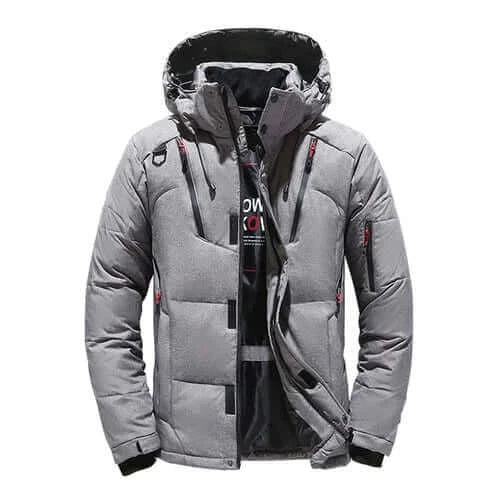 Down Jacket Men White Duck Winter Coat Windproof Warm Parkas Travel.