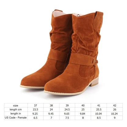 Women Ankle Boots with Buckle Comfortable Suede Boots Non Slip Pointed Toe Boots Lightweight Western Cowboy Boots for Dailyware