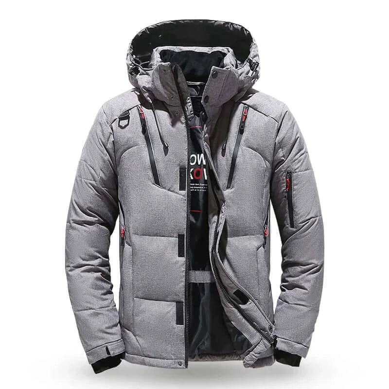 Down Jacket Men White Duck Winter Coat Windproof Warm Parkas Travel.