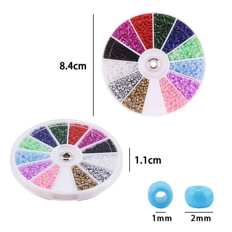 2000pcs/Lot 12Grids Glass Seed Beads Set Charms Jewelry Beads For Bracelet Necklace Earrings Handmade Craft DIY Jewelry 2030