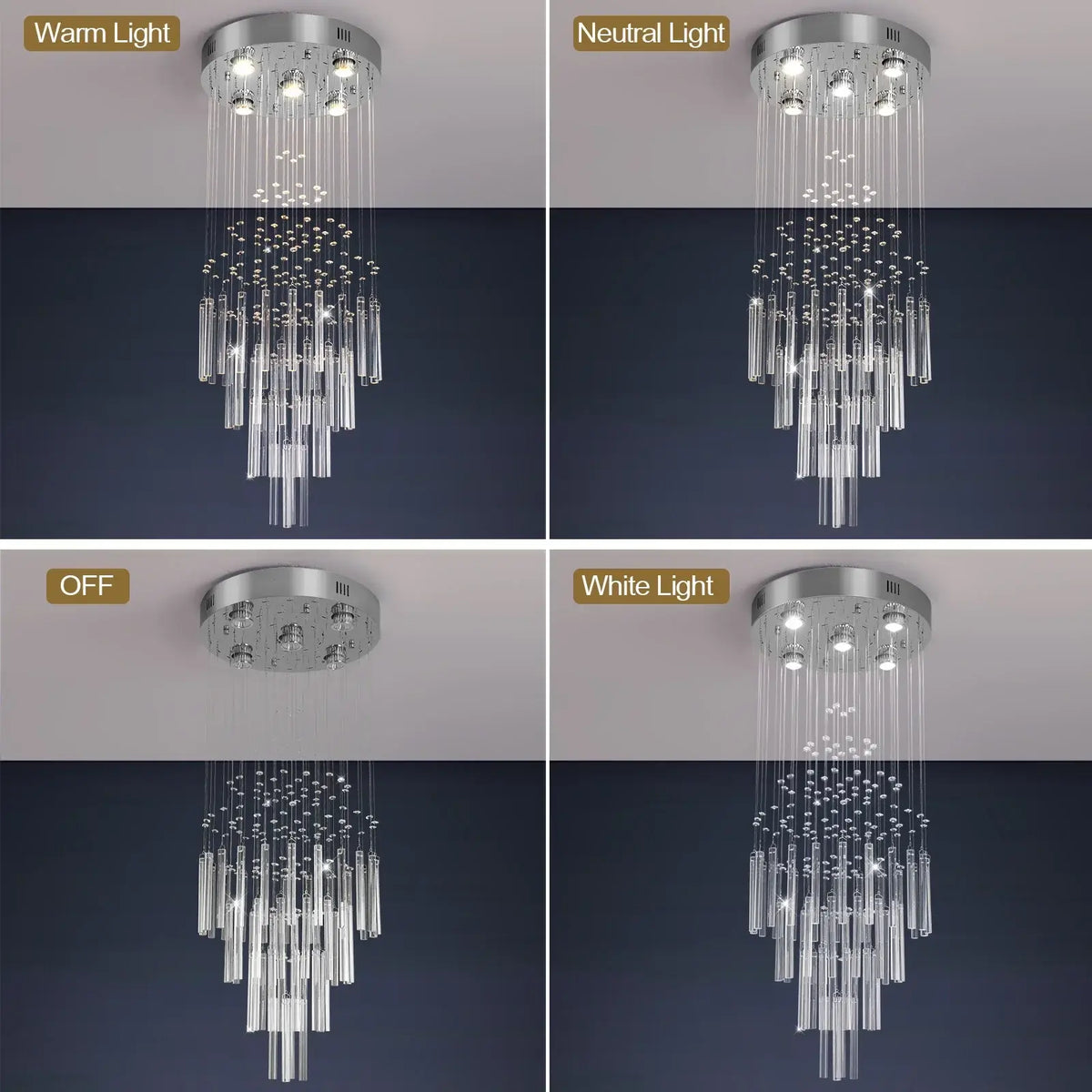 VETRULUS Modern Crystal Chandelier, Selectable Designs