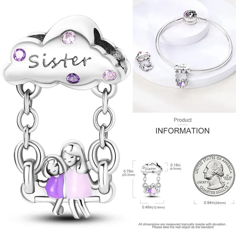Hot Dream Catcher Feather 925 Sterling Silver Purple Colorful Moon Dreamy Blue Charm Original Fits Women DIY Jewelry Girl Charms