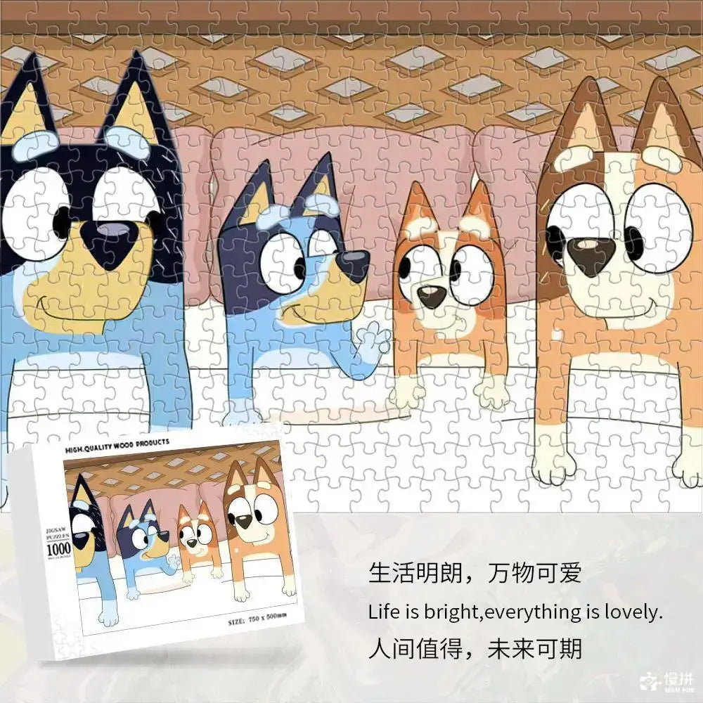 Bluey Cartoon Anime Puzzle Collection 70-1000 Pieces Educational &amp; Fun Holiday Gift Suitable for Adults &amp; Children Boxed Puzzle