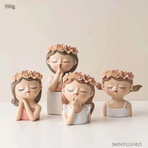 Nordic Flower Pots Cute Girl Decorative Planters Succulents Cactus