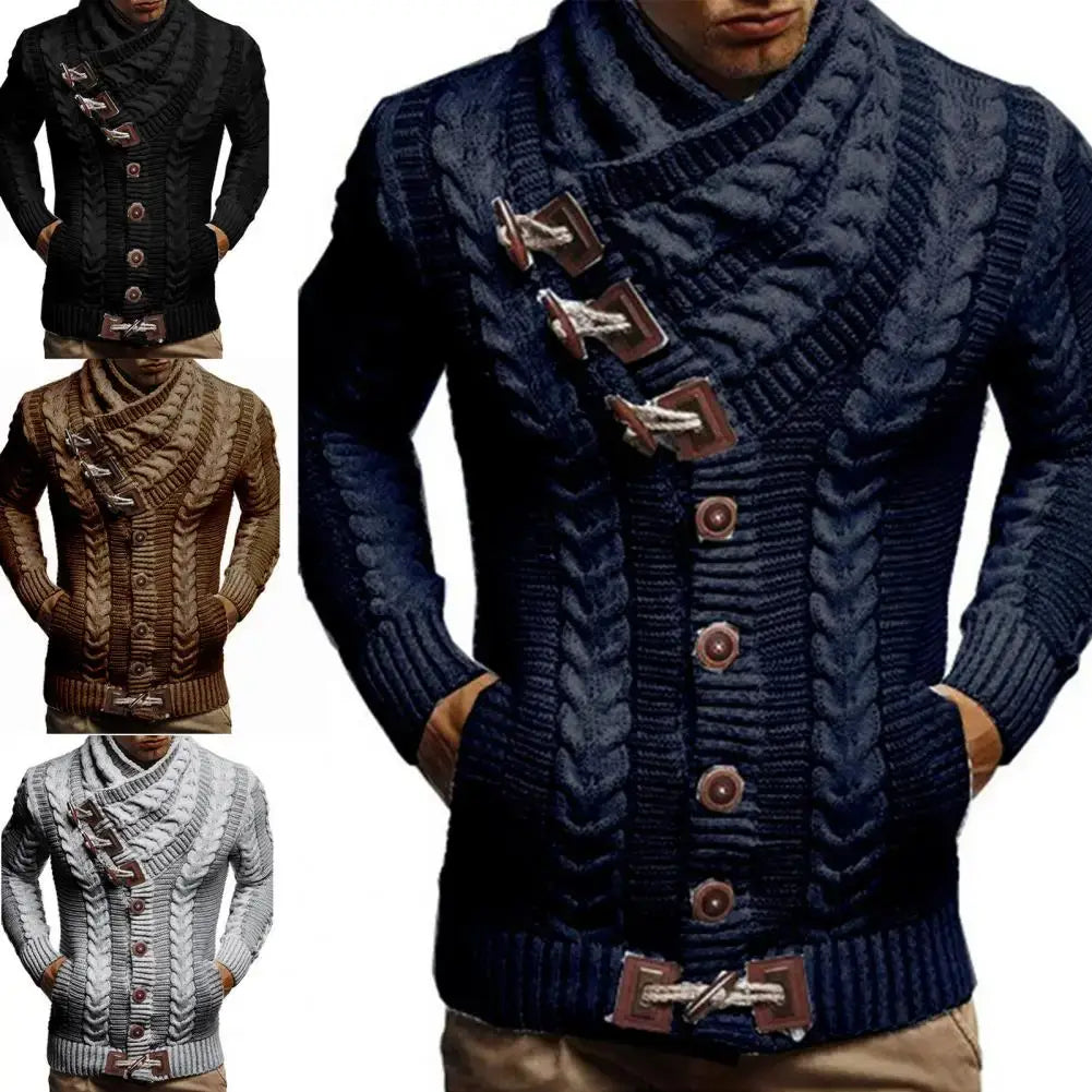 Men Fashion Winter Warm Pullovers Sweater Thick High-Neck Long-Sleeved