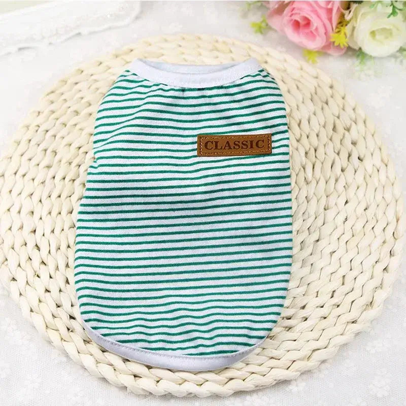 Summer Cotton Striped Vest for Small Dogs