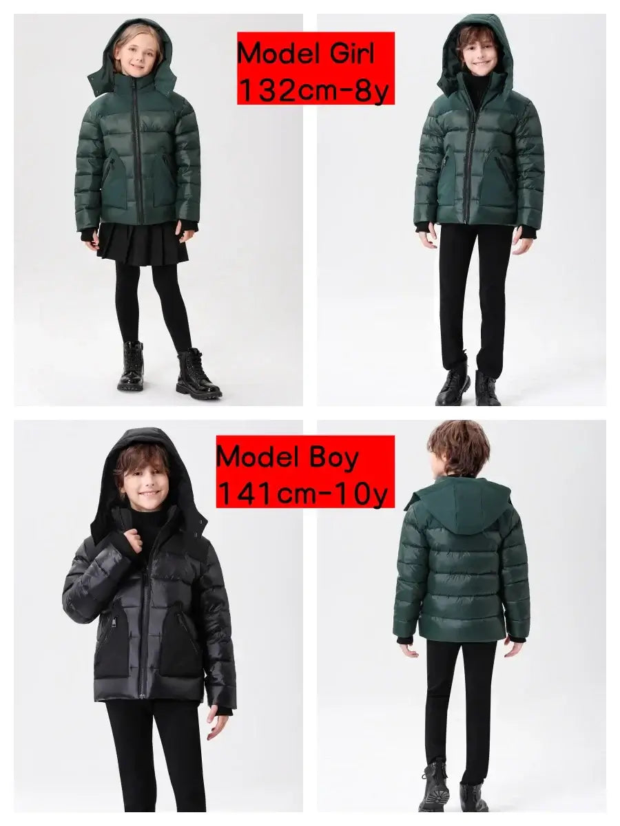 kids winter coat white duck down