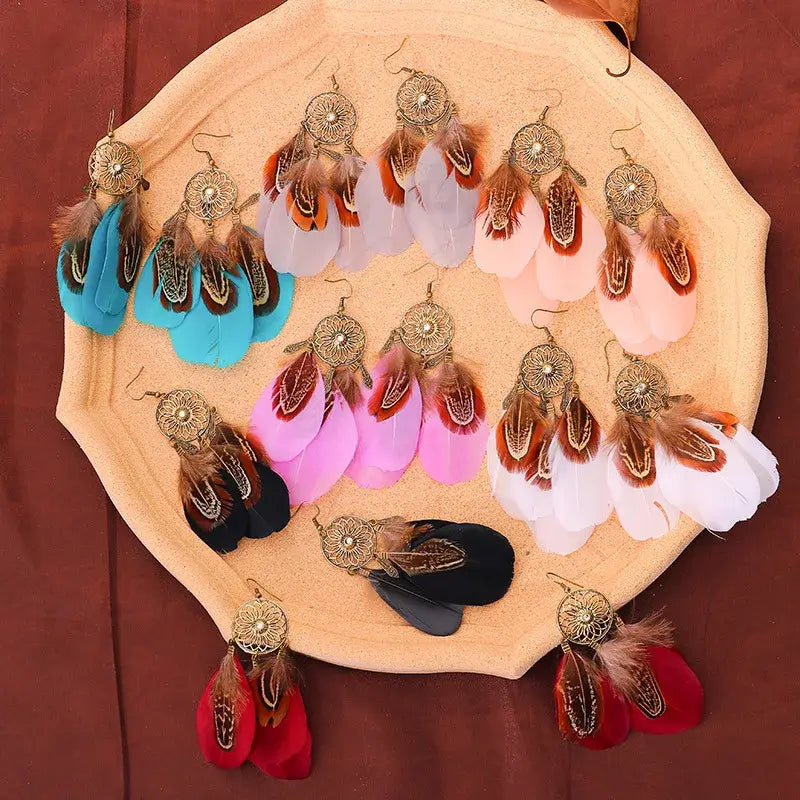 Boho Jewelry Ethnic Vintage Dream Catcher Feather Tassel Bohemian