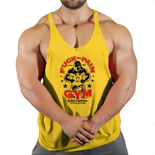 Brand Vest Muscle Fashion Gym Mens Back Tank Top Sleeveless Stringer.