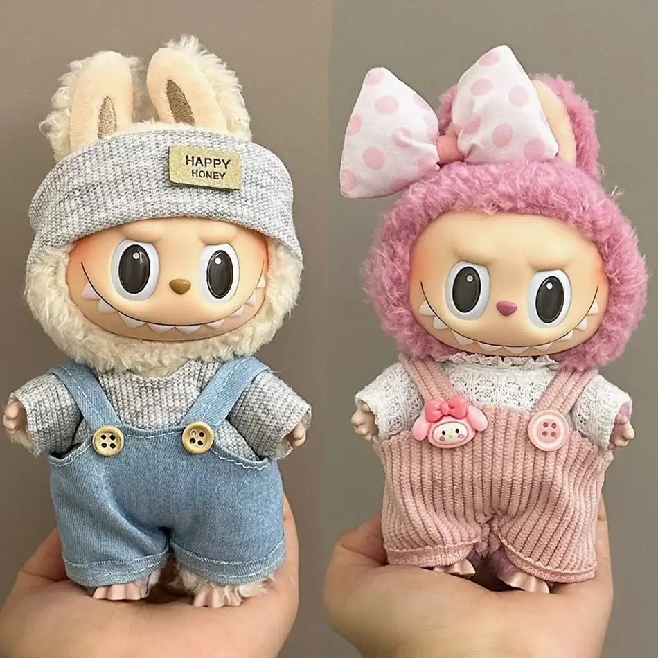 Cute Labubu Doll Outfit Set - Jumpsuit &amp; Plush Hat