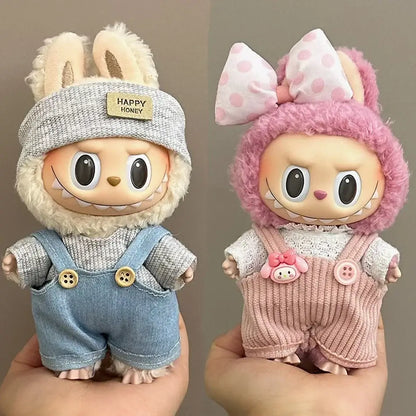 Cute Labubu Doll Outfit Set - Jumpsuit &amp; Plush Hat