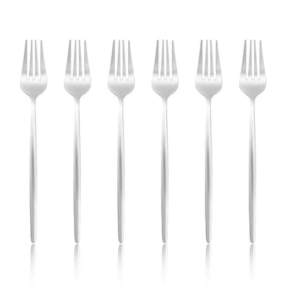 Silvere/Golden Stain Flatware Set - 6 Pcs Stainless Steel