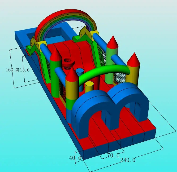 PVC inflatable Obstacle Course Pool for Children Jungle Gym Water Play Equipment With 1100W Air Blower