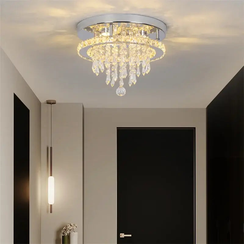 Modern Crystal LED Flush-Mount Ceiling Light