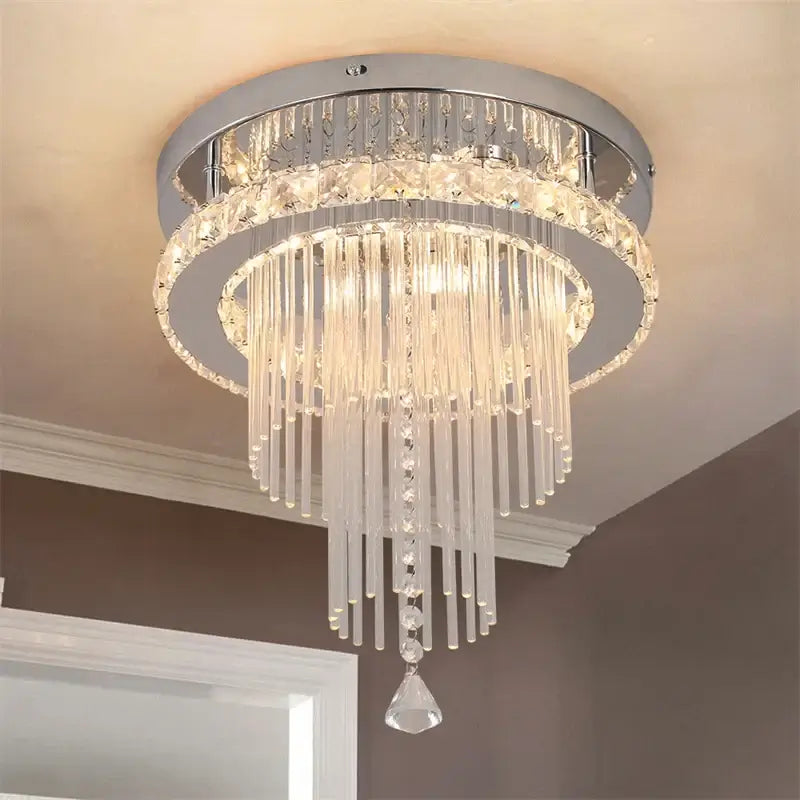 GreeLustr Round Crystal LED Ceiling Light, 30 cm