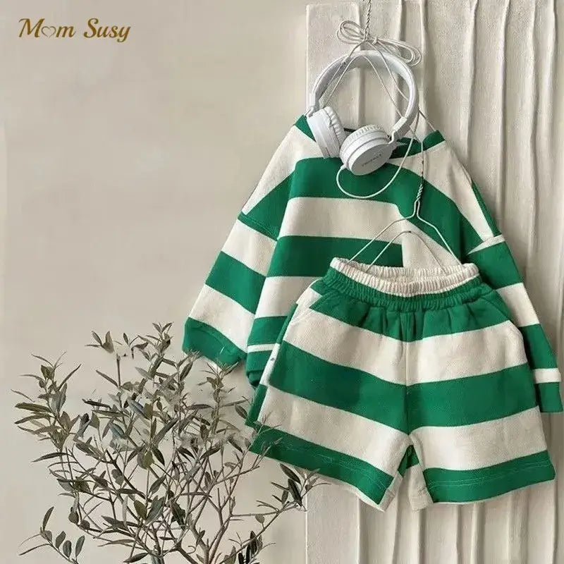 Cotton Striped Clothes Set for Kids 1-7Y