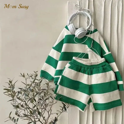 Cotton Striped Clothes Set for Kids 1-7Y