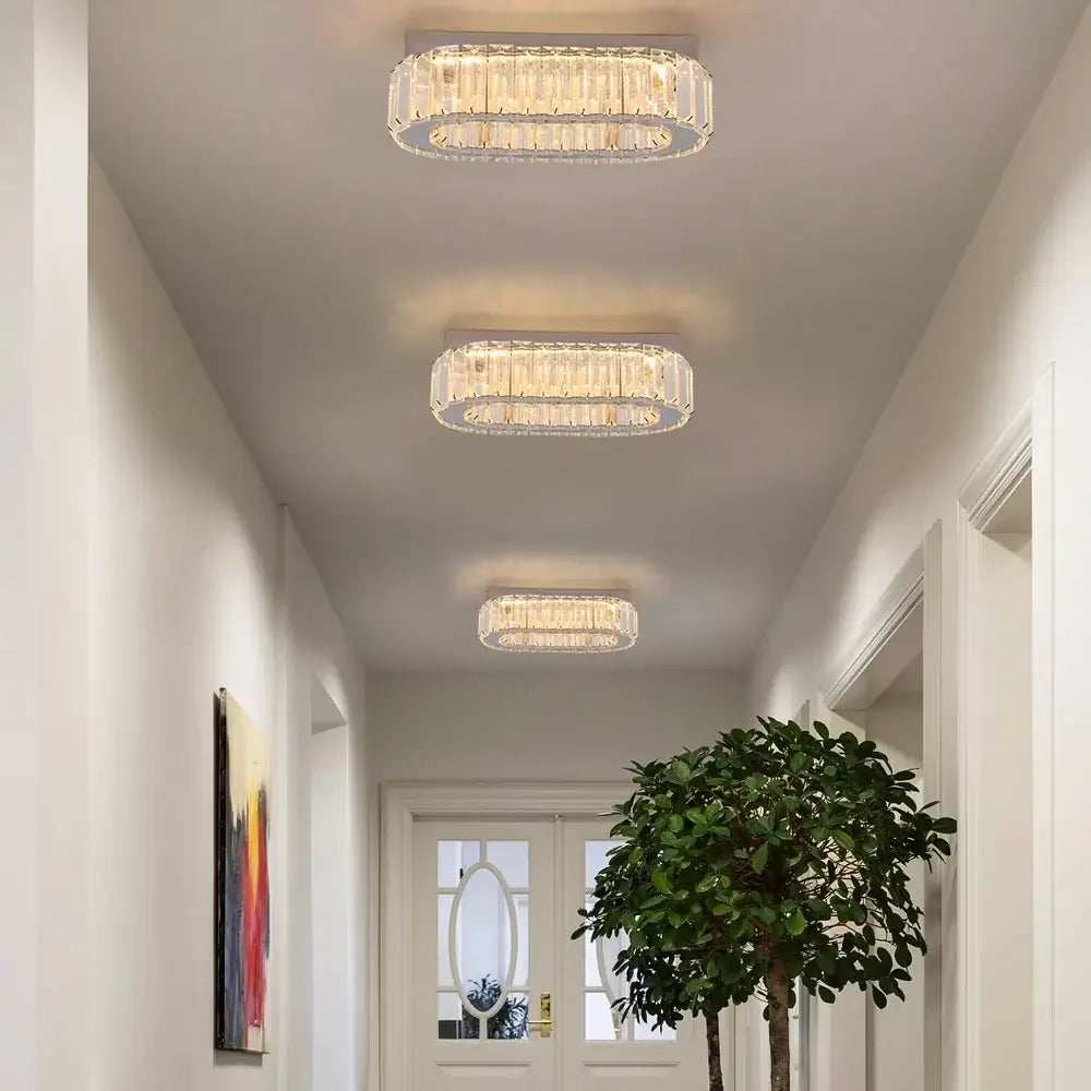 Modern Oval Crystal LED Pendant Chandelier